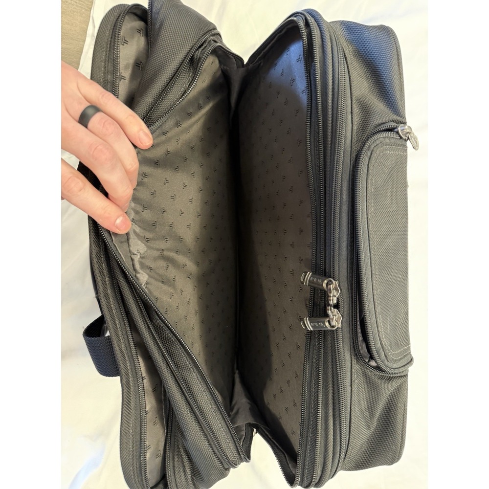 TUMI Alpha 26103D4 Black Nylon Deluxe Expandable Wheeled Rolling Briefcase - Picture 8 of 16